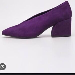 Vagabond Olivia suede Purple Block Heel almond toe pumps Shoes new